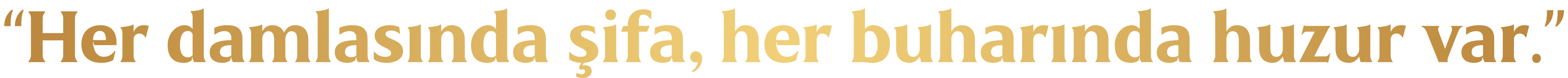 Her damlasında şifa